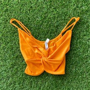 Orange free people intimate crop bralette